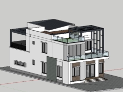 Nhà biệt thự 2 tầng 13x19m dựng model sketchup 