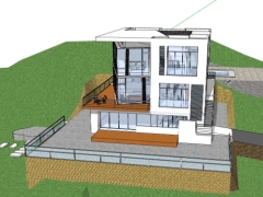 Nhà biệt thự 2 tầng 15x16m dựng model sketchup việt nam đẹp