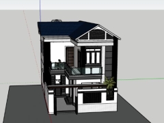 Nhà biệt thự 2 tầng 6.5x12.5m dựng model sketchup việt nam