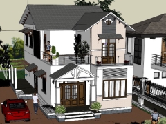 Nhà biệt thự 2 tầng 6x15.2m model .skp