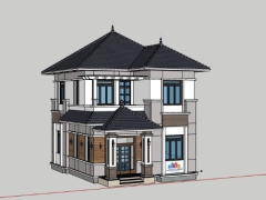 Biệt thự  2 tầng,biệt thự 2 tầng file su,file sketchup biệt thự 2 tầng