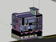 Nhà biệt thự 3 tầng 12x7.6m dựng model sketchup