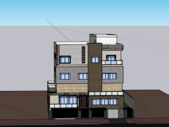 Nhà biệt thự 3 tầng 15x37m model .skp