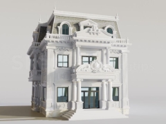 Nhà biệt thự tân cổ điển 3 tầng model 3d sketchup việt nam
