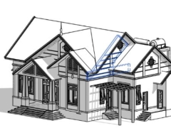 Nhà dân 1 tầng kích thước thiết kế 16.7x10m model revit