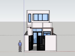 Nhà dân 2 tầng 5x13m model sketchup đẹp