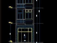 Nhà dân 4 tầng diện tích thiết kế 3.9x12.35m đất hình thang (file cad : kiến trúc. kết cấu. điện nước)