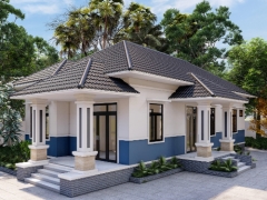 Nhà mái nhật 1 tầng kích thước 8x17.6m đầy đủ file kiến trúc, kết cấu, điện nước, chi phí xây dựng