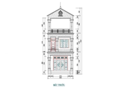 Nhà ở 2 tầng 1 tum 5.5x17.7m