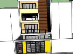 Nhà ở 3 tầng 8x9m dựng model su việt nam