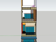 Nhà ở 4 tầng 4x14.7m dựng model su