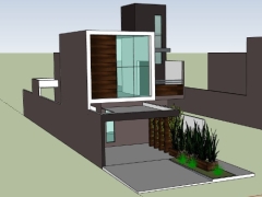 Nhà ở phố 2 tầng 6x30m dựng model .skp