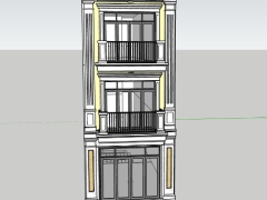 Nhà ở phố 3 tầng 4.5x24.5m dựng model .skp