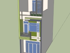 Nhà ở phố 3 tầng 4x10m model .skp
