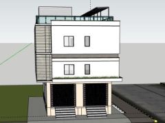 Nhà ở phố 3 tầng 8x18m dựng model su 