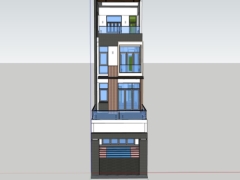 Nhà ở phố 4 tầng 5x30m model .skp đẹp