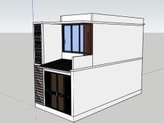 Nhà phố 2 tầng 4x8m model sketchup