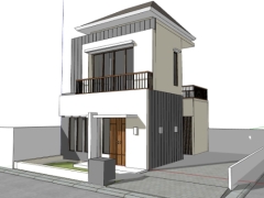 Nhà phố 2 tầng 6x9m model sketchup đẹp