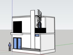 Nhà phố 2 tầng 7x5.5m file sketchup