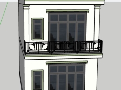 Nhà phố 2 tầng đẹp dựng model sketchup việt nam 6x10m