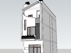 Nhà phố 3 tầng 5x15m model sketchup