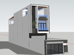 Nhà phố 3 tầng 5x20m model 3dmax sketchup việt nam