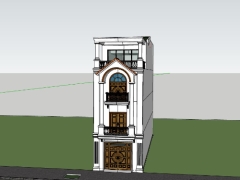 Nhà phố 3 tầng 5x24m model sketchup 