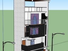 Nhà phố 3 tầng 6.2x5m dựng model skp