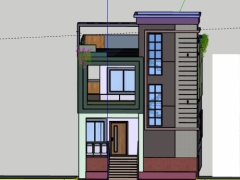 Nhà phố 3 tầng 7.5x13m model sketchup