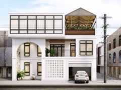Nhà phố 3 tầng cực đẹp 3d max