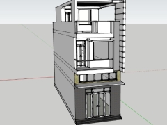 Nhà phố 3 tầng dựng model sketchup 5x18m