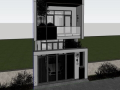 Nhà phố 3 tầng model 3dmax su việt nam 5x18.5m