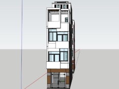 Nhà phố 4 tầng 4x18m model sketchup
