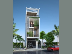 Nhà phố 4 tầng 5x25m (full hồ sơ thi công kiến trúc, kết cấu, điện nước)