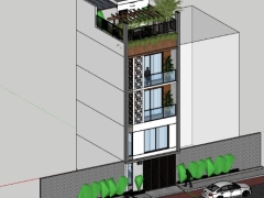 Nhà phố 4 tầng 5x8m model su