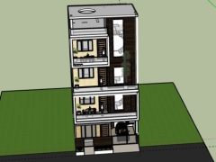 Nhà phố 4 tầng 7.7x17m model su