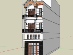 Nhà phố 4 tầng dựng model su 4.8x24m