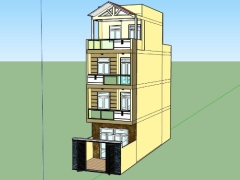 Nhà phố 4 tầng file cad đơn giản 2021