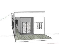 Nhà phố  trệt 6.7x21m dựng model sketchup