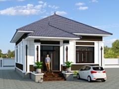 Nhà vườn 1 tầng mái nhật 9x14m