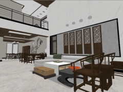 Nội thất khách bếp dựng model sketchup việt nam