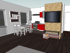 Nội thất phòng bếp cao cấp model sketchup