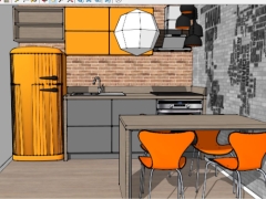 Nội thất phòng bếp model sketchup hiện đại tuyệt đẹp
