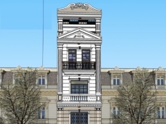 Phối cảnh .skp mẫu nhà phố 5 tầng  kiểu tân cổ điển