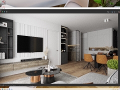Phòng khách bàn ăn bếp thiết kế Sketchup 2021.1 + Setting + Light Vray 5.10.05 mới nhất