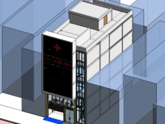 Phòng khám phụ sản - nhi kích thước 10x20m thể hiện bằng Revit