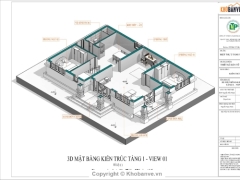 Revit 2019 Bản thiết kế Biệt Thự Vườn 2 tầng mái nhật kích thước 9x13m - Full kiến trúc