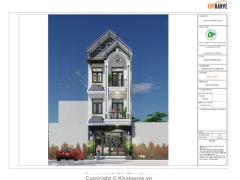 Revit 2019 Bản thiết kế Nhà phố 3 tầng diện tích 5x23.74m - Full kiến trúc