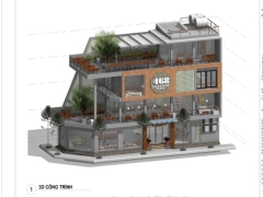 Revit 2019 hồ sơ thiết kế mẫu nhà phố 3 tầng kinh doanh cafe diện tích 5.78x22m - Full kiến trúc
