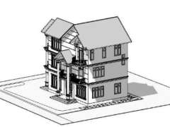 Revit mẫu biệt thự 3 tầng kt 8.1xx13.2m